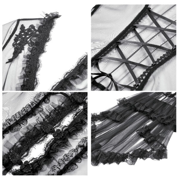 evangeline gothic black sheer lace overlay dress by dark in love