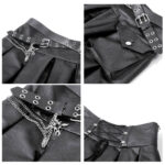 roxanne black faux leather buckle gothic skater skirt by dark in love