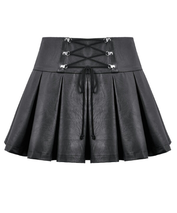 roxanne black faux leather buckle gothic skater skirt by dark in love