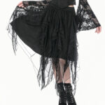 nocturne gothic black lace & mesh witchy skirt