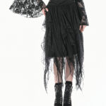 nocturne gothic black lace & mesh witchy skirt