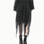 nocturne gothic black lace & mesh witchy skirt