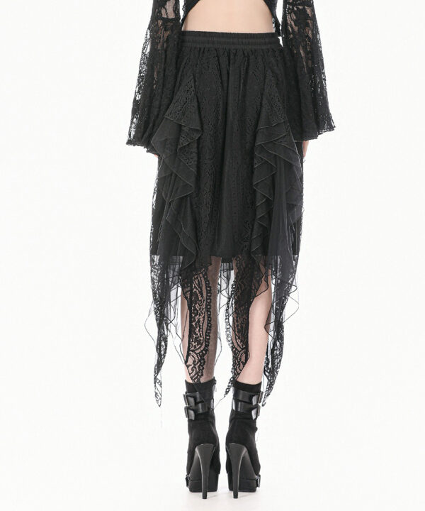 nocturne gothic black lace & mesh witchy skirt
