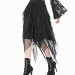 nocturne gothic black lace & mesh witchy skirt