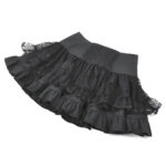 florence gothic black lace ruffle mini skirt with buckles by dark in love