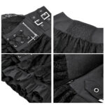 florence gothic black lace ruffle mini skirt with buckles by dark in love