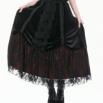 matilda gothic red & black velvet & lace long skirt by dark in love