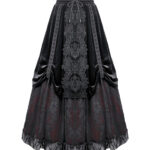 matilda gothic red & black velvet & lace long skirt by dark in love