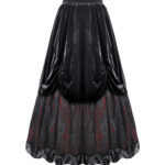 matilda gothic red & black velvet & lace long skirt by dark in love