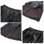 matilda gothic red & black velvet & lace long skirt by dark in love