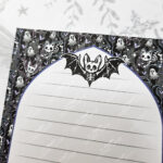 skellie cat & bats spooky gothic halloween a6 gothic notepad stationery