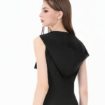 lydia gothic black hooded vest with cross detail by dark in love