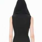 lydia gothic black hooded vest with cross detail by dark in love