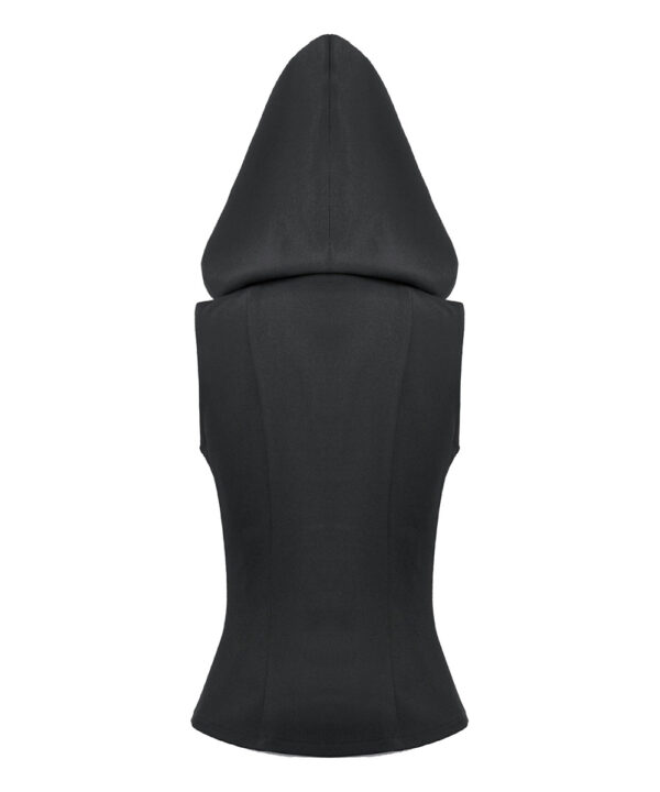 lydia gothic black hooded vest with cross detail by dark in love