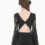 nocturne gothic black lace bell sleeve top by dark in love