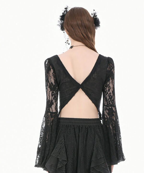 nocturne gothic black lace bell sleeve top by dark in love