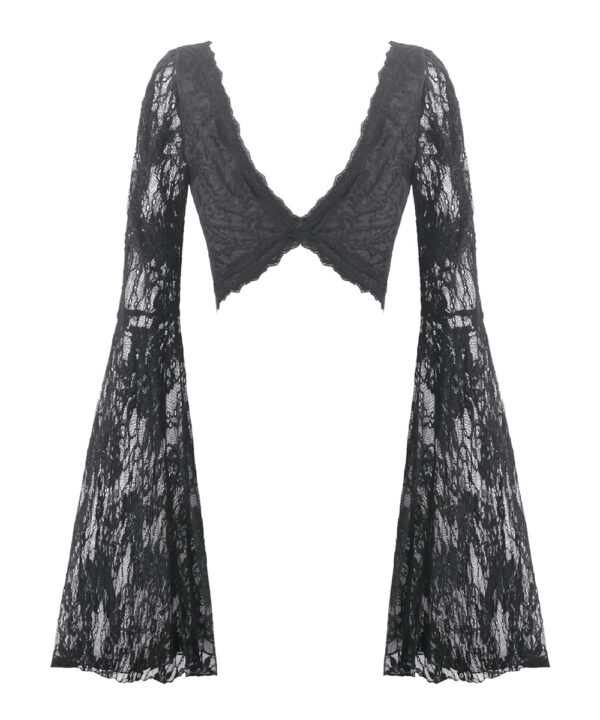 nocturne gothic black lace bell sleeve top by dark in love