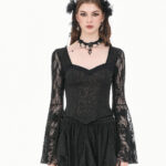 nocturne gothic black lace bell sleeve top by dark in love