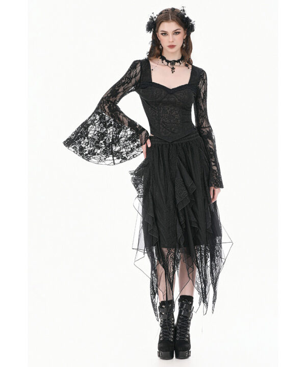 nocturne gothic black lace bell sleeve top by dark in love