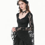 nocturne gothic black lace bell sleeve top by dark in love