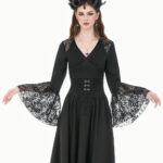 ravenna gothic black lace bell sleeve top by dark in love