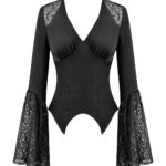 ravenna gothic black lace bell sleeve top by dark in love