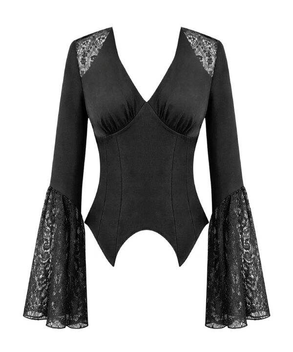 ravenna gothic black lace bell sleeve top by dark in love