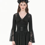 ravenna gothic black lace bell sleeve top by dark in love