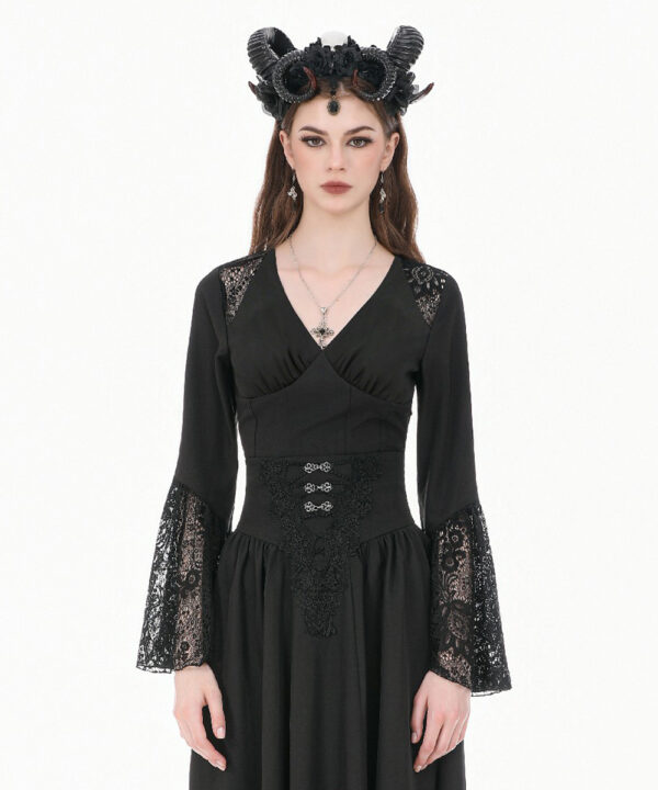 ravenna gothic black lace bell sleeve top by dark in love