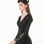 ravenna gothic black lace bell sleeve top by dark in love