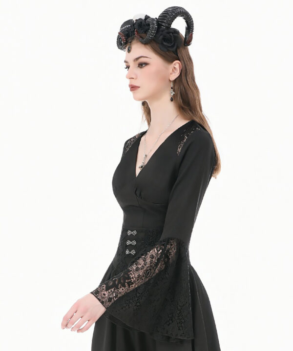 ravenna gothic black lace bell sleeve top by dark in love