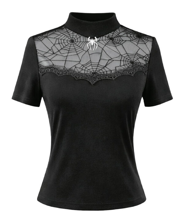 spydee gothic black spiderweb top with spider charm by dark in love