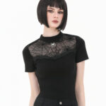 spydee gothic black spiderweb top with spider charm by dark in love
