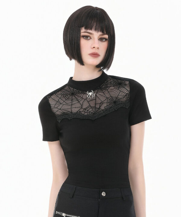 spydee gothic black spiderweb top with spider charm by dark in love