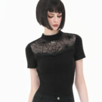spydee gothic black spiderweb top with spider charm by dark in love