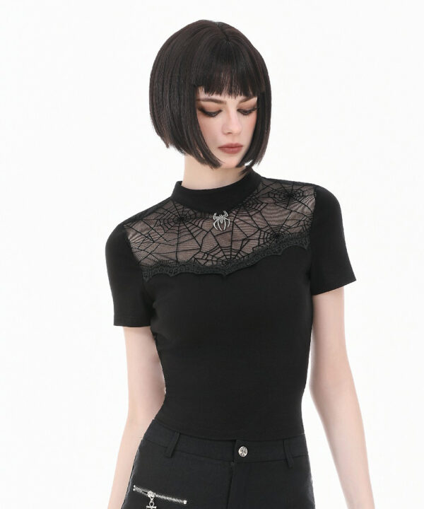 spydee gothic black spiderweb top with spider charm by dark in love