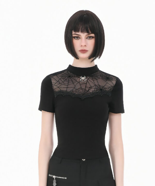 spydee gothic black spiderweb top with spider charm by dark in love