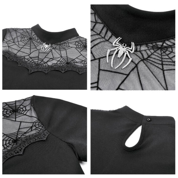 spydee gothic black spiderweb top with spider charm by dark in love