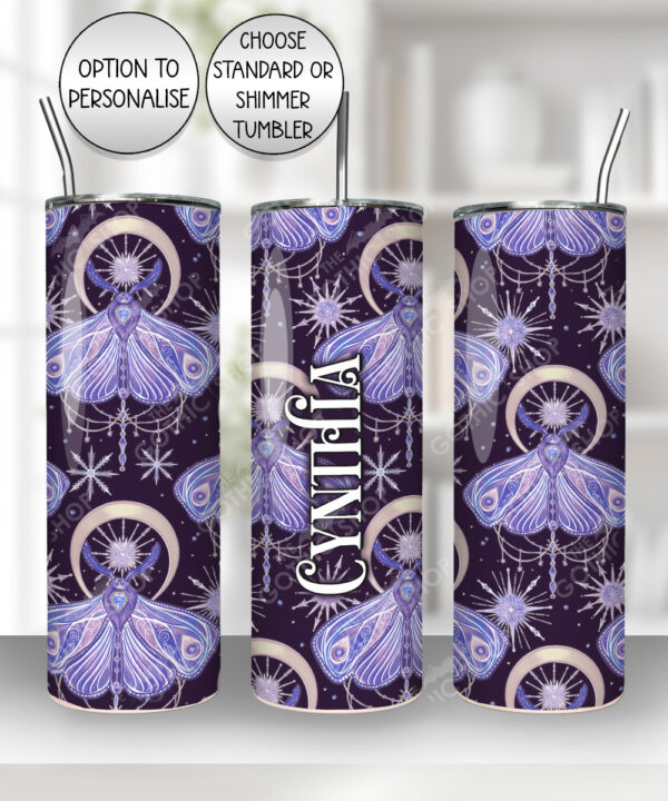 winter moths & moons straight tumbler option to personalise