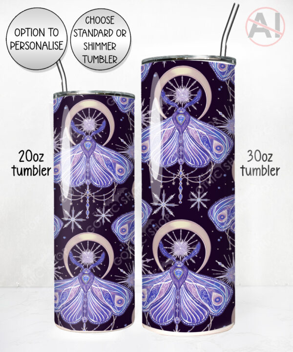winter moths & moons straight tumbler option to personalise
