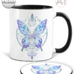 20269 whimsical butterfly personalised mug coaster