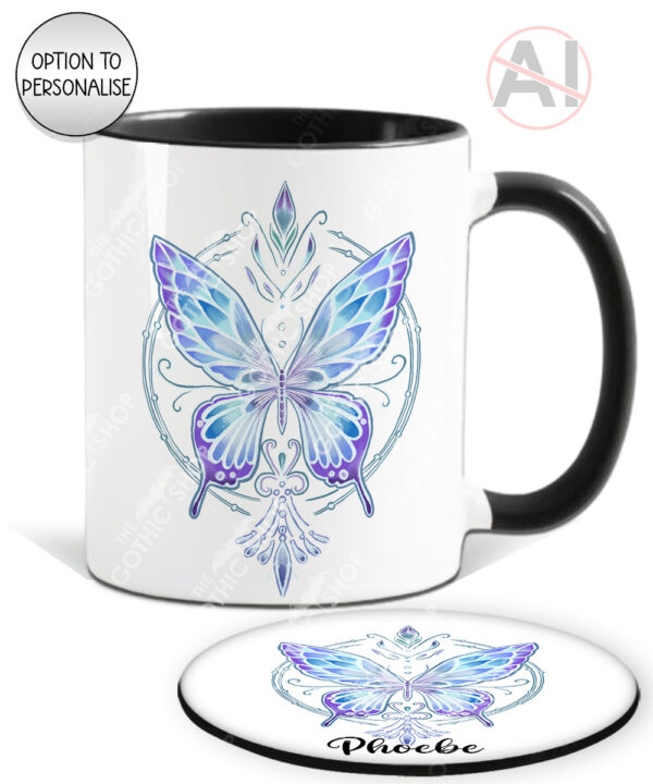 20269 whimsical butterfly personalised mug coaster