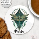 20273 whimsical dragonfly personalised coaster