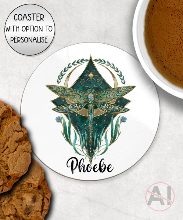 20273 whimsical dragonfly personalised coaster