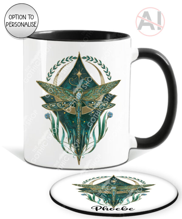 20273 whimsical dragonfly personalised mug coaster