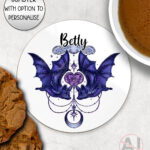 20277 personalised whimsical bat birthday coaster