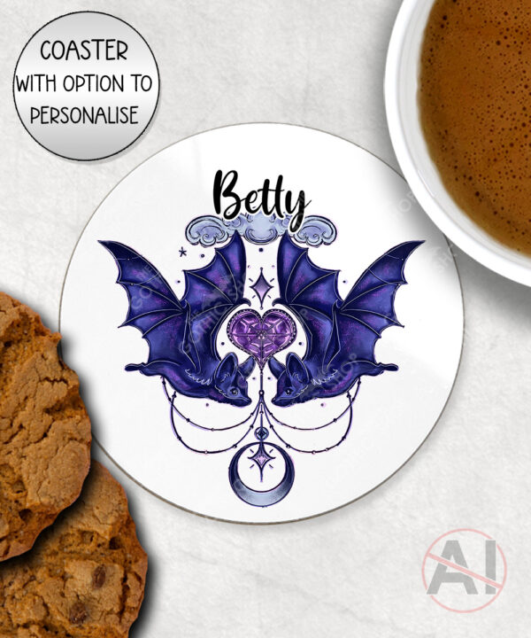 20277 personalised whimsical bat birthday coaster