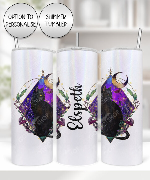 20282 whimsical black cat personalised tumbler 2
