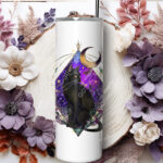 20282 whimsical black cat personalised tumbler 3