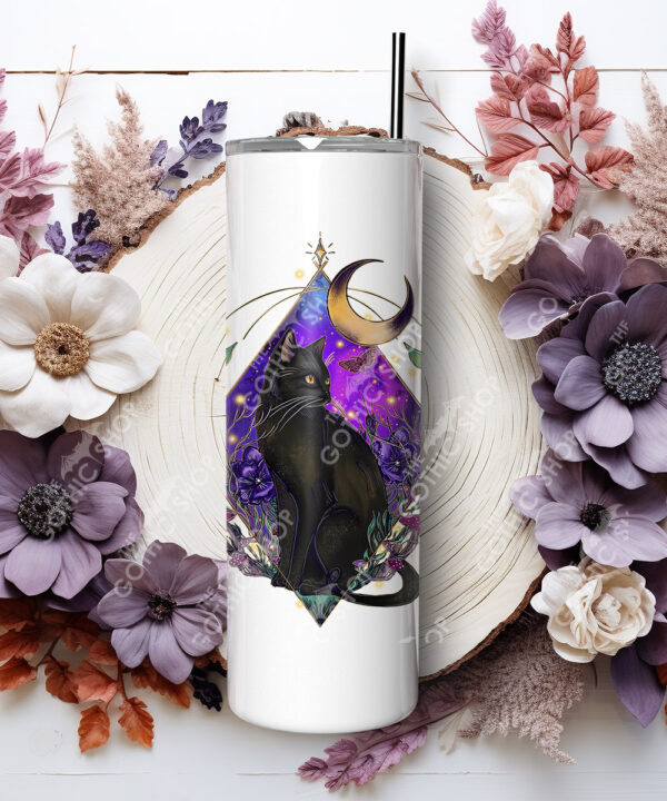 20282 whimsical black cat personalised tumbler 3